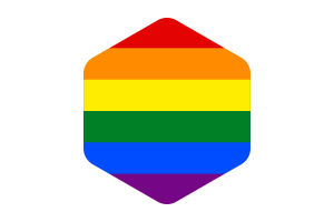 LGBT旗帜圆形六边形