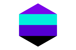Alexigender性别流动个体旗帜六边形形状