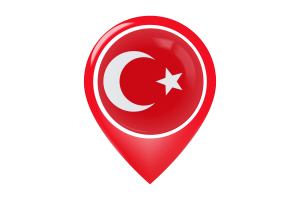 奥斯曼帝国旗帜地图图钉图标