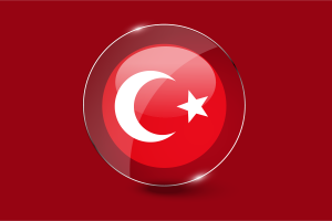 奥斯曼帝国国旗光泽圆形按钮