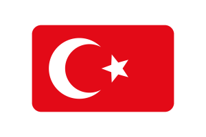 奥斯曼帝国国旗圆角矩形矢量插图