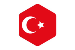 奥斯曼帝国旗帜圆形六边形