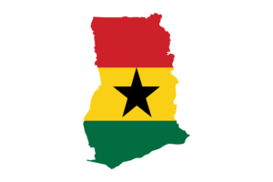 加纳地图与国旗