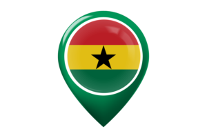 加纳国旗地图图钉图标