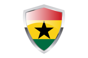 加纳国旗与尖三角形盾牌