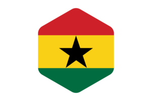 加纳国旗圆形六边形